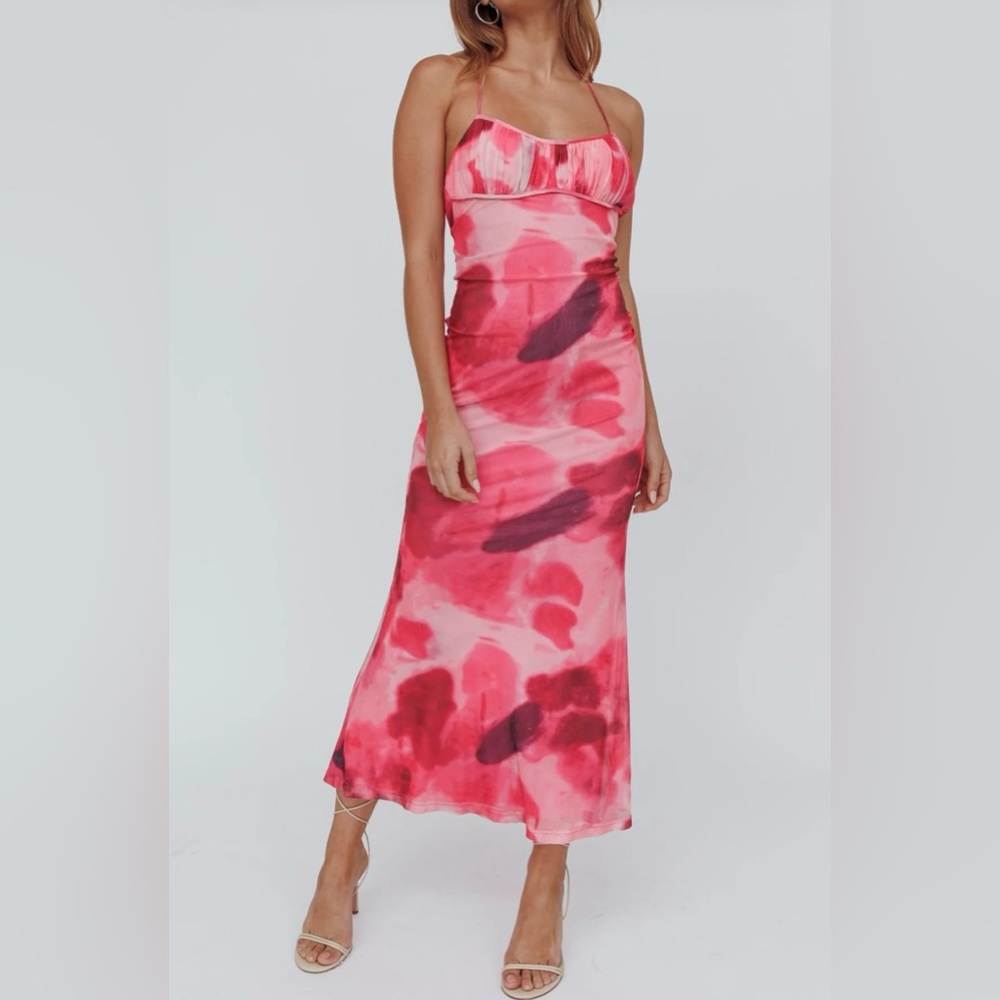Rose Print Midi Dress